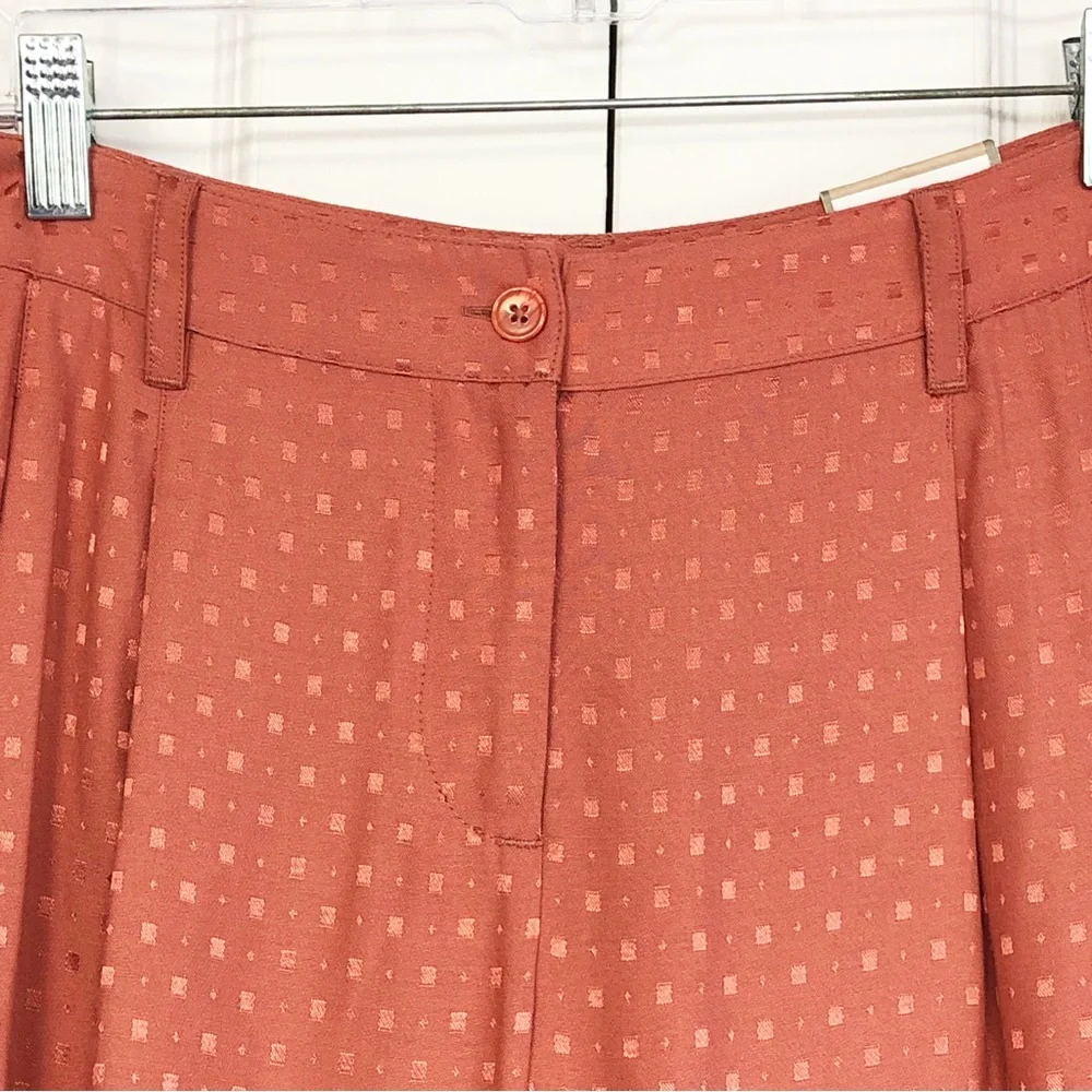 NWT Chico's Agra Red Geo Print Jacquard Pleated Cuff Ankle Pants 8
